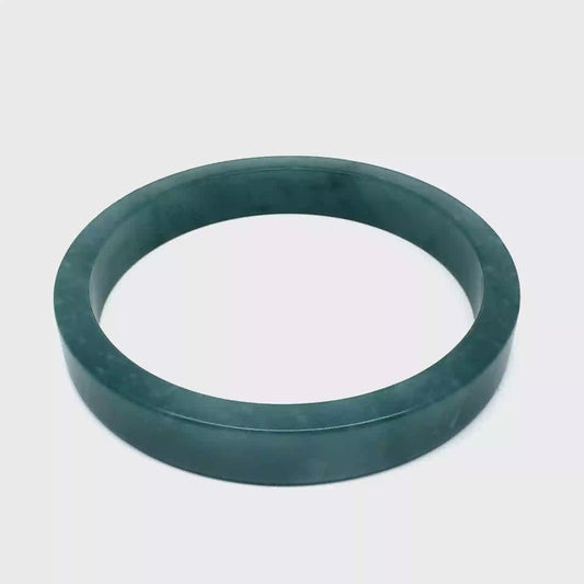 70.5 mm Princesa Blue Guatemalan Jadeite Square-Edge Bangle, Subtle Mottling
