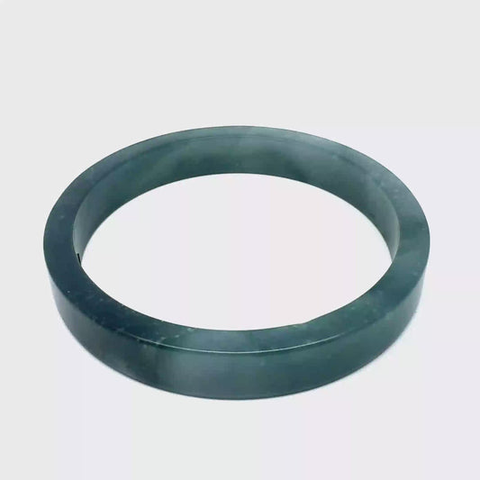 70.5 mm Princesa Blue Guatemalan Jadeite Square-Edge Bangle, Polished Mottling