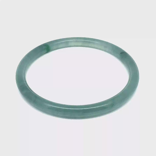 57.5 mm Princesa Blue Guatemalan Jadeite Thin Full-Round Hololith Bangle