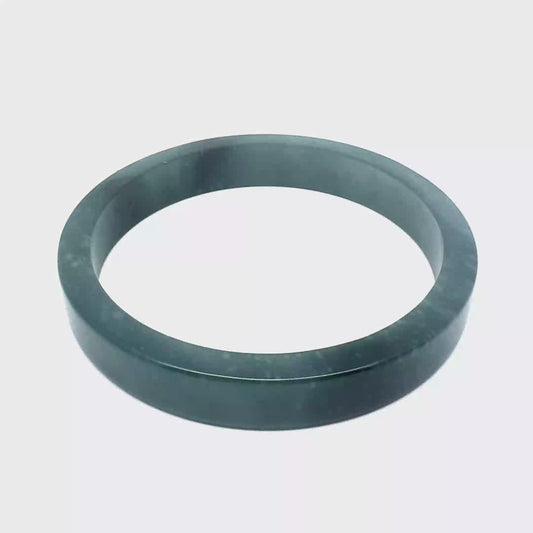 69.5 mm Princesa Blue Guatemalan Jadeite Square-Edge Bangle, Unique Pattern