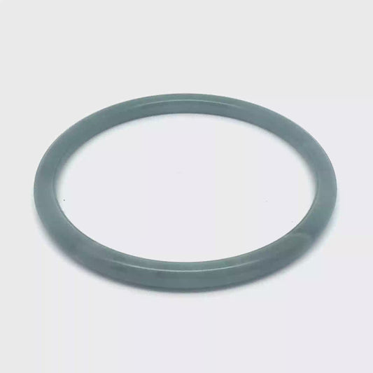 62.5 mm Celestial Blue Guatemalan Jadeite Thin Hololith Full-Round Bangle