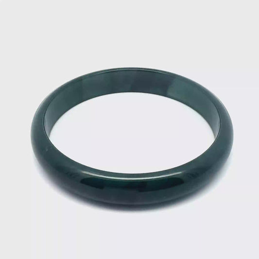 66.5 mm Princesa Blue Guatemalan Jadeite Half-Round Bangle