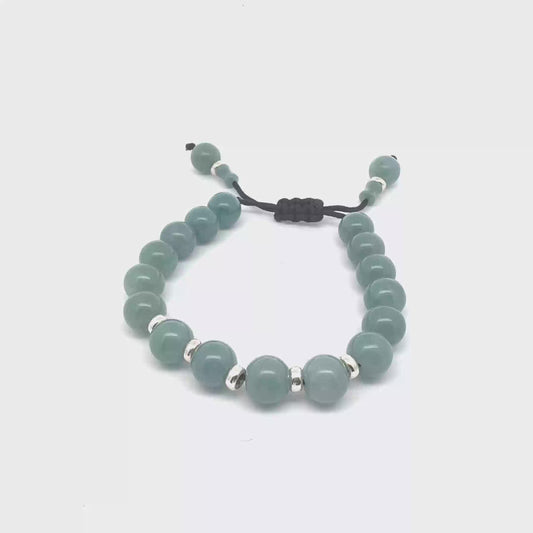 Celestial Blue Guatemalan Jadeite Bracelet | 10 mm