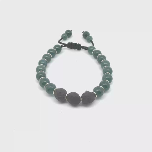 Princesa Blue Jadeite & Gobi Desert Agate Bracelet | 8 mm