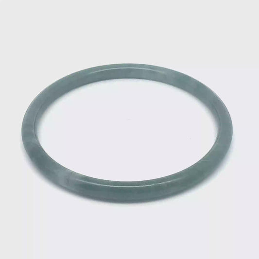 62.5 mm Celestial Blue Guatemalan Jadeite Thin Full-Round Hololith Bangle