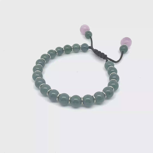 Icy Princesa Blue Jadeite & Kunzite Bracelet | 8 mm