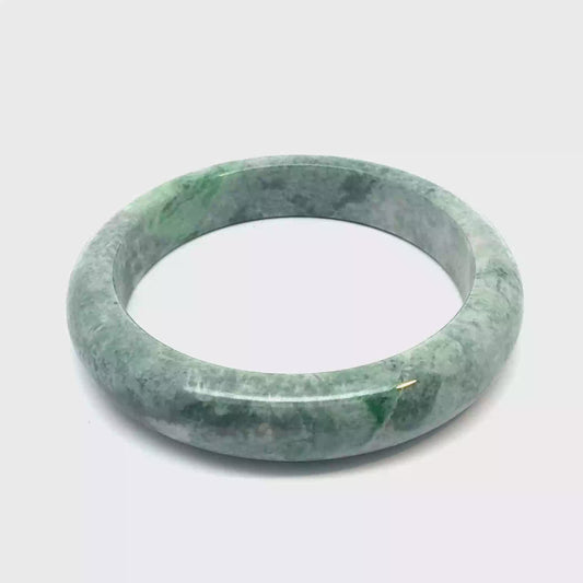 64.22 mm QAR Kazakh Jadeite Bangle, Natural Green, Natural Type A