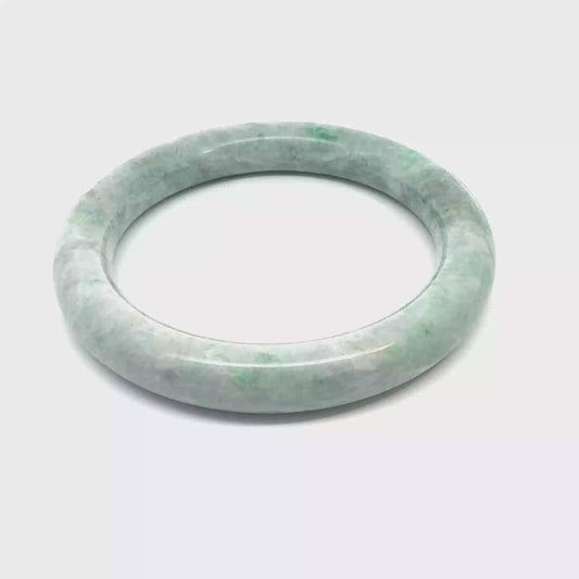 59.39 mm QAR Kazakh Jadeite Bangle, Light Green, Natural Type A