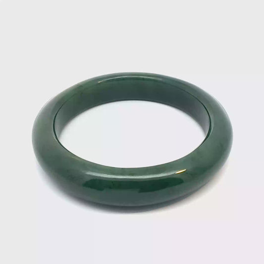 Rich Green Pakistani Nephrite Bangle, Natural Type A