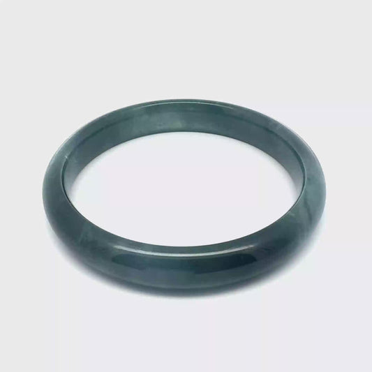 62.5 mm Princesa Blue Guatemalan Jadeite Half-Round Bangle