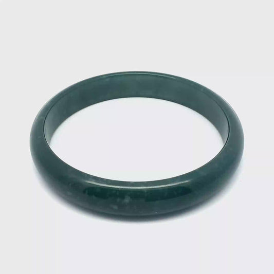 67 mm Princesa Blue Guatemalan Jadeite Half-Round Bangle