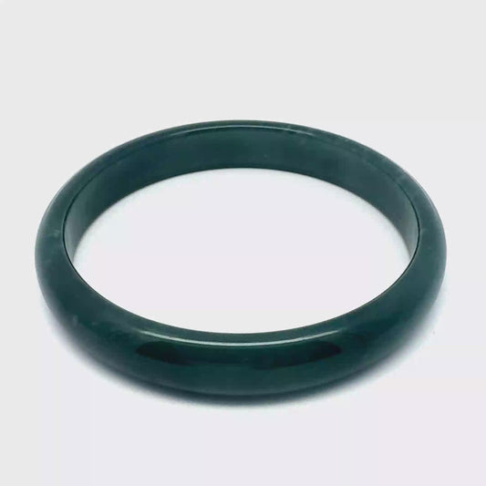 67 mm Princesa Blue Guatemalan Jadeite Half-Round Bangle