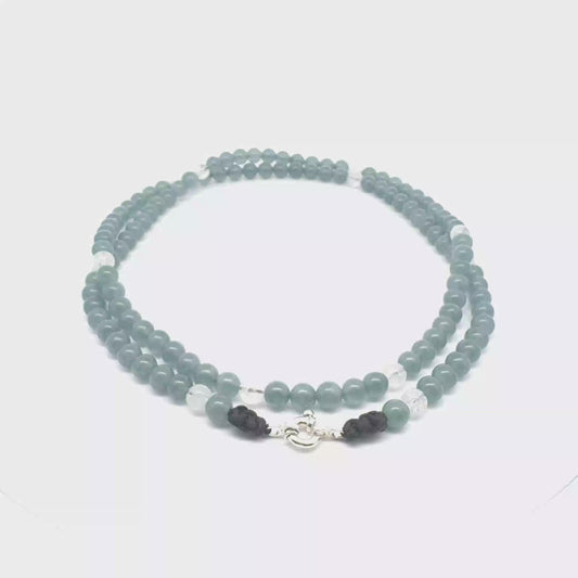 Icy Princesa Blue Jadeite & Moonstone Necklace | 30 in