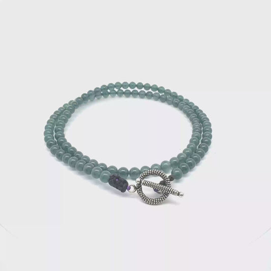Princesa Blue Jadeite Necklace | 6.5 mm, 25 in
