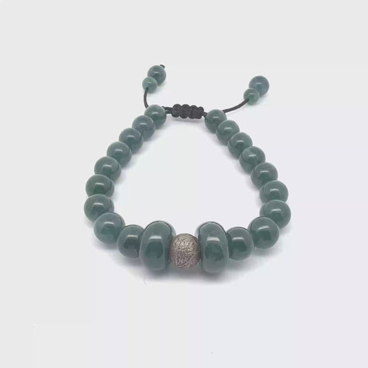 Princesa Blue Jadeite & Aletai Meteorite Bracelet | 10 mm