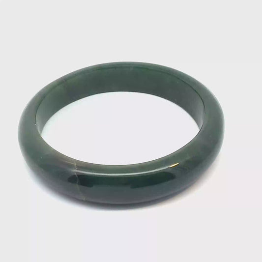 Deep Green Pakistani Nephrite Bangle, Cracked, Sold As-Is
