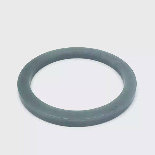 56 mm Celestial Blue Guatemalan Jadeite Square-Edge Bangle, Grey-Green