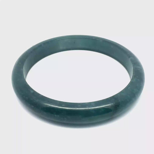 73 mm Princesa Blue Guatemalan Jadeite Half-Round Bangle