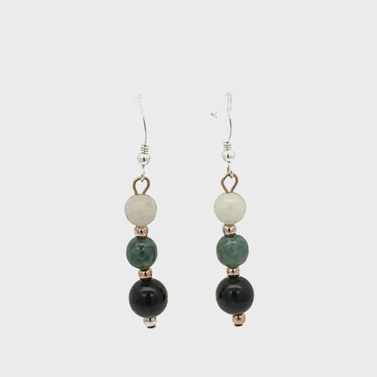 Tri-Color Guatemalan Jadeite Earrings