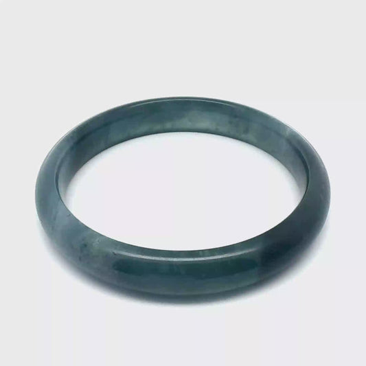 60.5 mm Princesa Blue Guatemalan Jadeite Half-Round Bangle