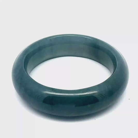 43.5 mm Solid Princesa Blue Guatemalan Jadeite Half-Round Bangle