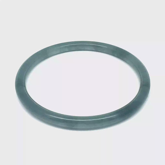60.5 mm Princesa Blue Guatemalan Jadeite Thin Full-Round Hololith Bangle