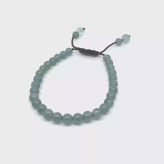 Icy Princesa Blue Jadeite & Aquamarine Bracelet | 5.5 mm
