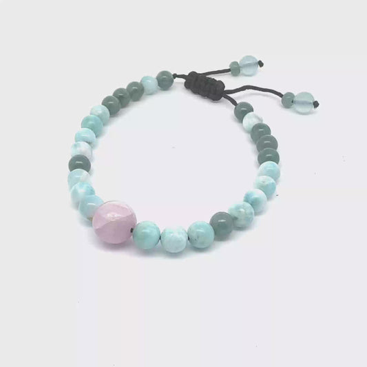Princesa Blue Jadeite, Larimar & Kunzite Bracelet | 6 mm