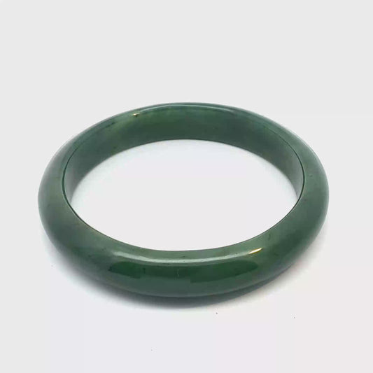 Warm Olive Green Pakistani Nephrite Bangle, Natural Type A