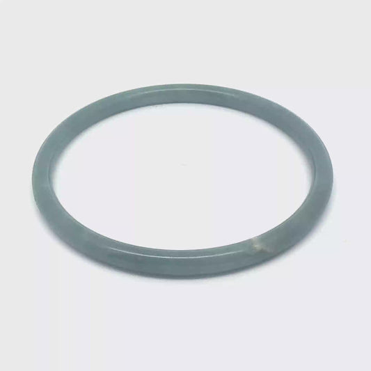 63 mm Light Blue Celestial Blue Jadeite Thin Full-Round Hololith Bangle