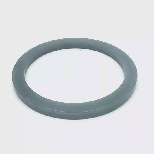 60 mm Celestial Blue Guatemalan Jadeite Square-Edge Bangle, Earthy Grey-Green