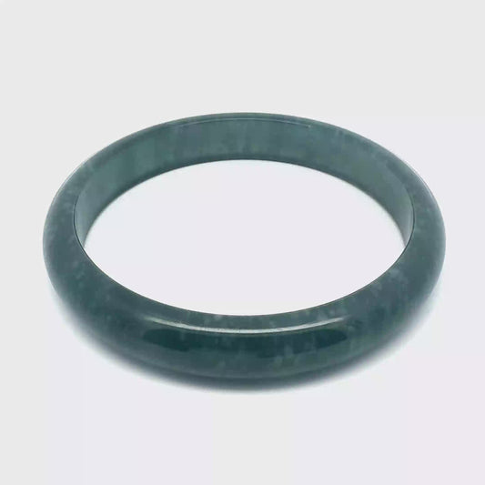 69.5 mm Princesa Blue Guatemalan Jadeite Half-Round Bangle