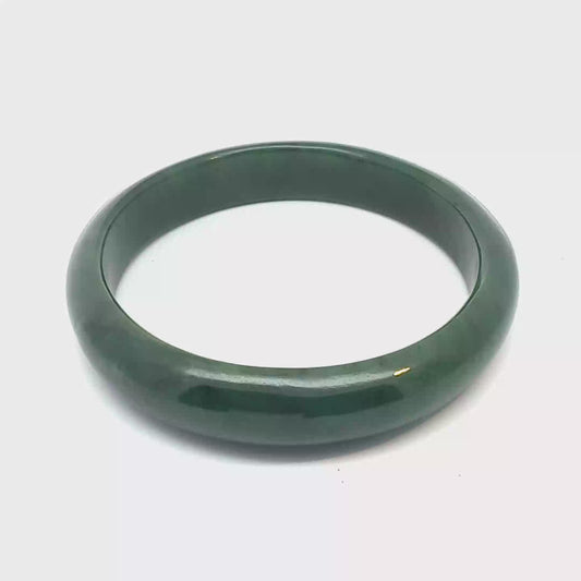 Collector's Deep Green Pakistani Nephrite Bangle, Type A