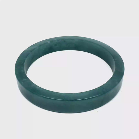 69.5 mm Princesa Blue Guatemalan Jadeite Square-Edge Bangle, Polished
