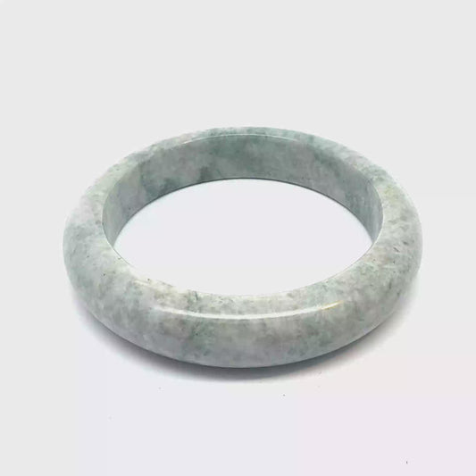 60.60 mm QAR Kazakh Jadeite Bangle, Solid Pale Green, Natural Type A