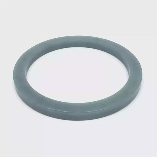 60 mm Celestial Blue Guatemalan Jadeite Square-Edge Bangle, Grey-Green Tones