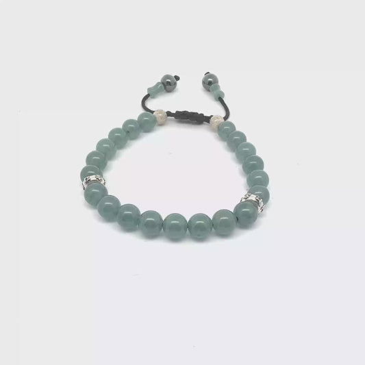 Icy Princesa Blue Jadeite & Hematite Bracelet | 8 mm