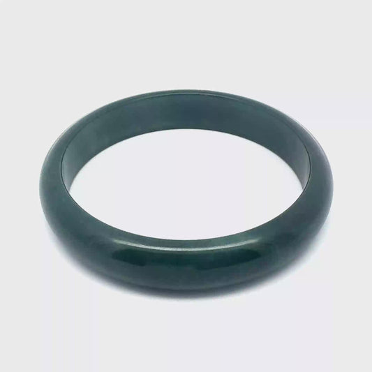 59.5 mm Princesa Blue Guatemalan Jadeite Half-Round Bangle