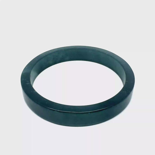 69.5 mm Princesa Blue Guatemalan Jadeite Square-Edge Bangle, Natural Mottling