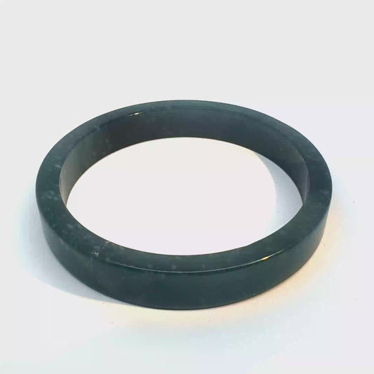 69.5 mm Princesa Blue Guatemalan Jadeite Square-Edge Bangle, Artisan-Carved