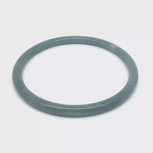 63 mm Blue-Grey Celestial Blue Guatemalan Jadeite Thin Full-Round Bangle
